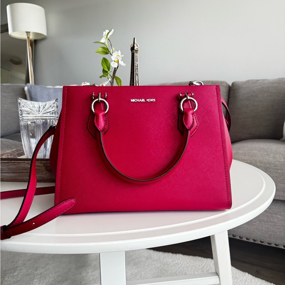 Michael Kors Bold Pink Satchel - Picture 3 of 13